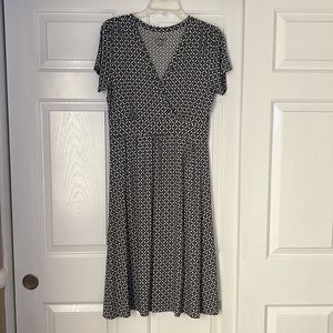 LLBean dress, black/white/grey, medium, regular length,excellent used condition